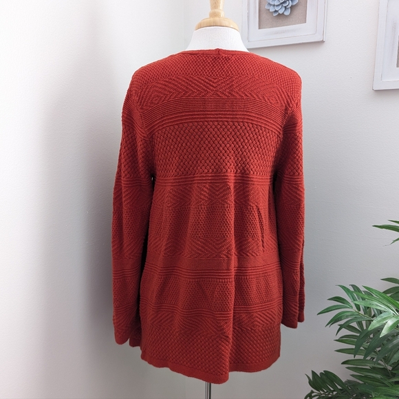 Eight Eight Eight Oversized Crochet Knit Sweater Burnt Orange XL - Picture 6 of 9